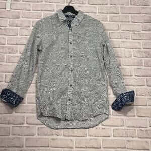 Matinique Fitted Dress Shirt Men's M Patterned Flip‎ Cuff Denmark